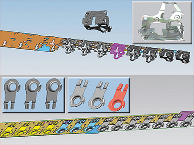 连续拉伸成型类冲压件及料带